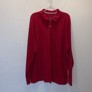 RTY Trademark red long sleeve polo shirt